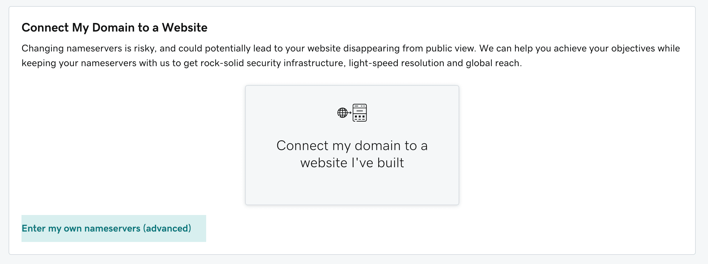 Connect my domain to a website.