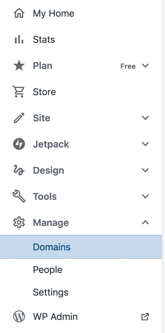 Selecting your domains settings in Pressable.