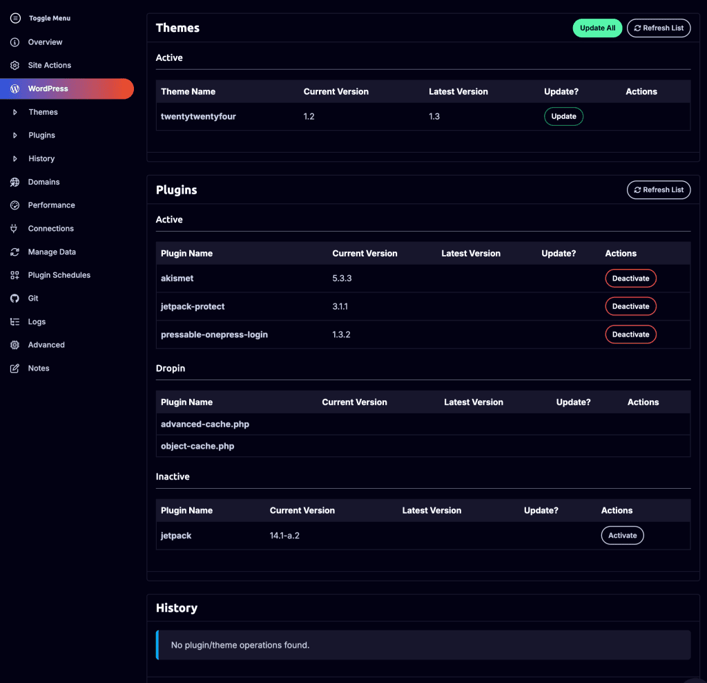 Introducing: WordPress Plugin And Theme Actions | Pressable